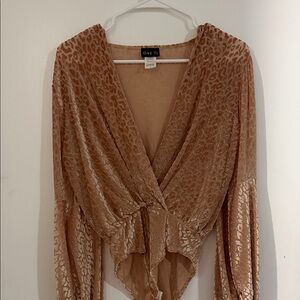 Women's Animal Print Blouse - Brown